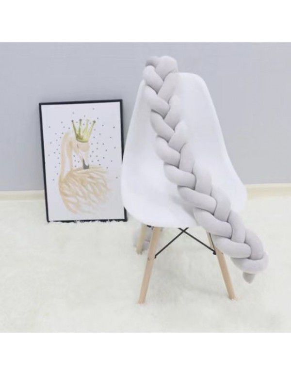 Ins Popular Danish Knitted Long Knot Throw Pillow kont Ball Three Strand fried dough twist Braid Baby Bed Anti collision Bed Circumference