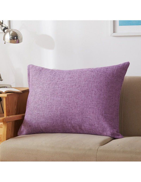 Solid color waist pillow sofa pillow thickened linen cushion living room large 607080 rectangular pillow headboard