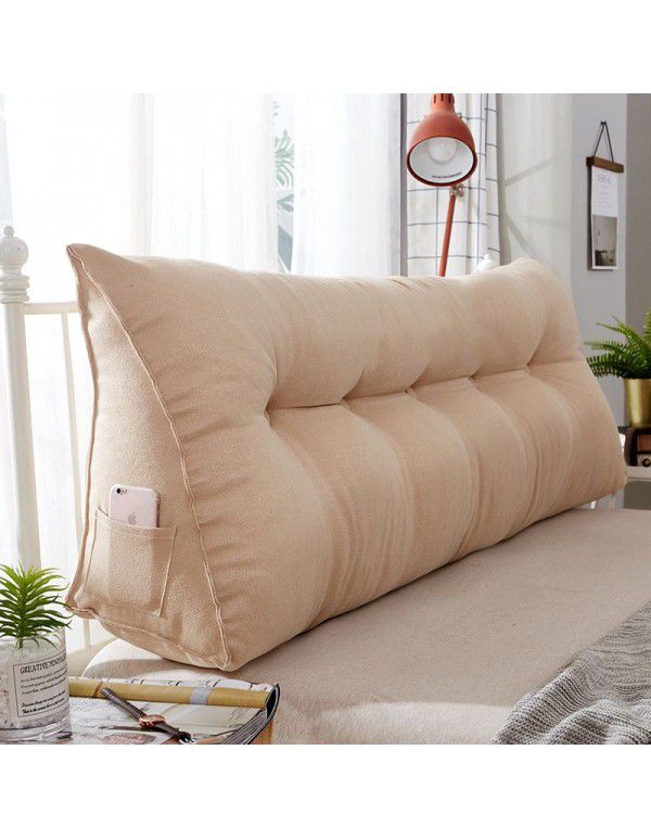 Headrest cushion triangle double sofa large backrest tatami bed upholstered bed pillow removable bed backrest