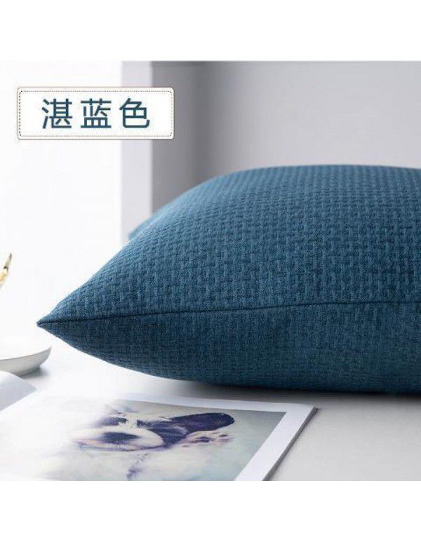 Pillow cover thickened color simple pillow sitting room sofa cushion office bedside cloth waist pillow back