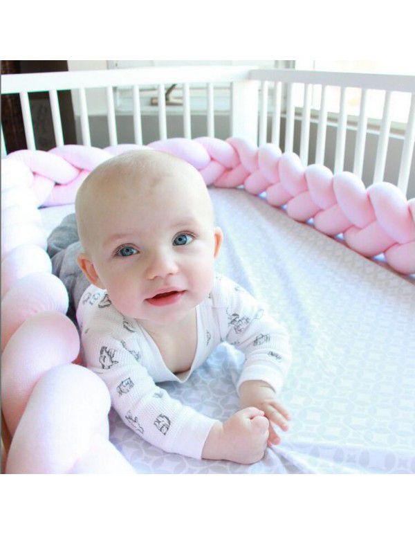 Ins Popular Danish Knitted Long Knot Throw Pillow kont Ball Three Strand fried dough twist Braid Baby Bed Anti collision Bed Circumference