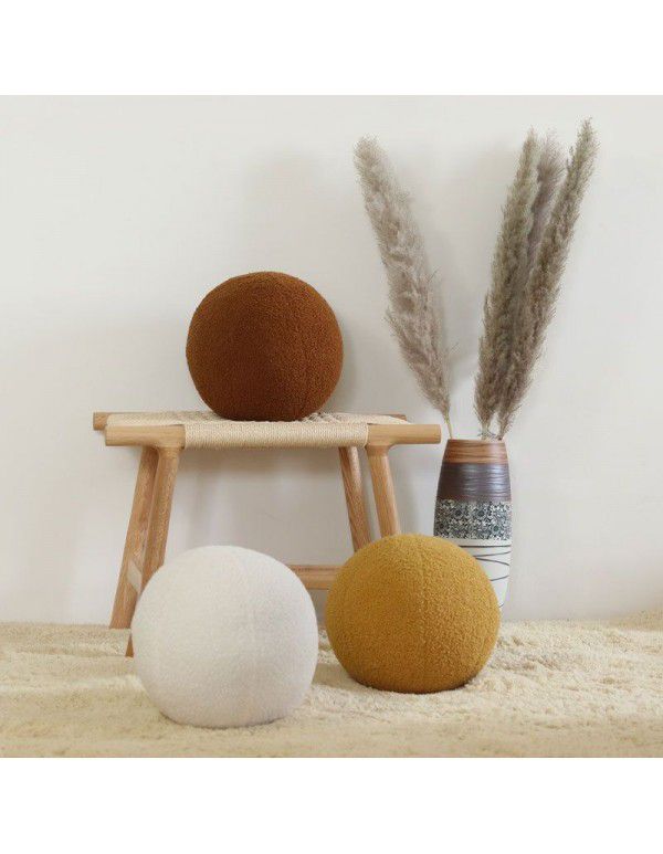 Velvet round ball cushion Throw pillow Waist pillow Pillow ball pillow Nap lovely leisure cushion camera