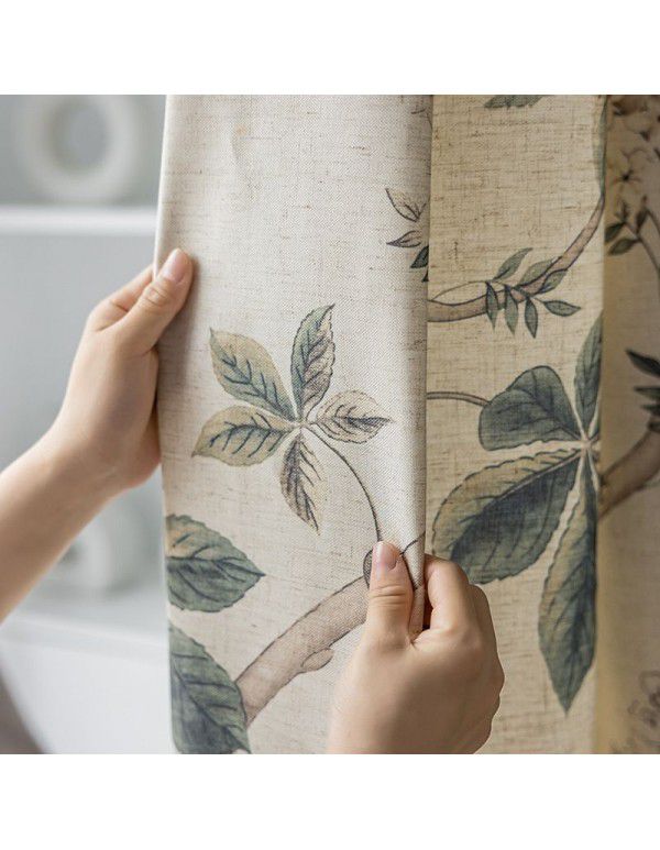 Nordic style curtains, living room, bedroom, cotton and linen blackout curtains, customized modern simple curtain cloth printing, new model 2021