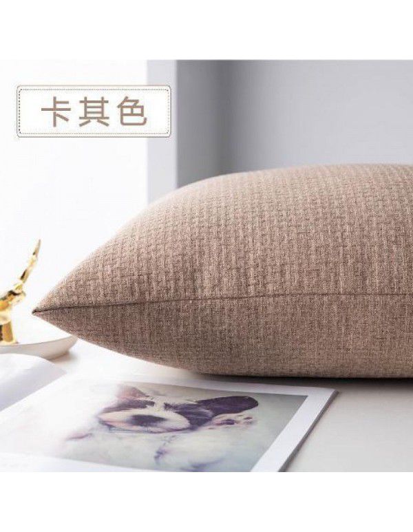Pillow cover thickened color simple pillow sitting room sofa cushion office bedside cloth waist pillow back