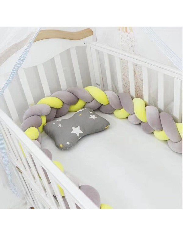 Ins Popular Danish Knitted Long Knot Throw Pillow kont Ball Three Strand fried dough twist Braid Baby Bed Anti collision Bed Circumference