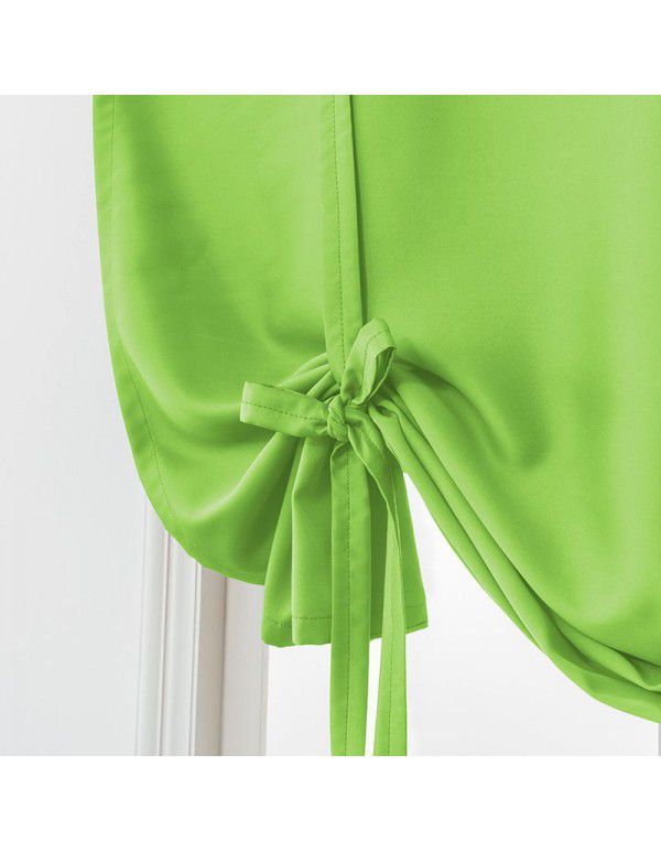 Hot Sale New Modern Simple High Precision Double Sided Matte High Blackout Solid Rome Short Curtain
