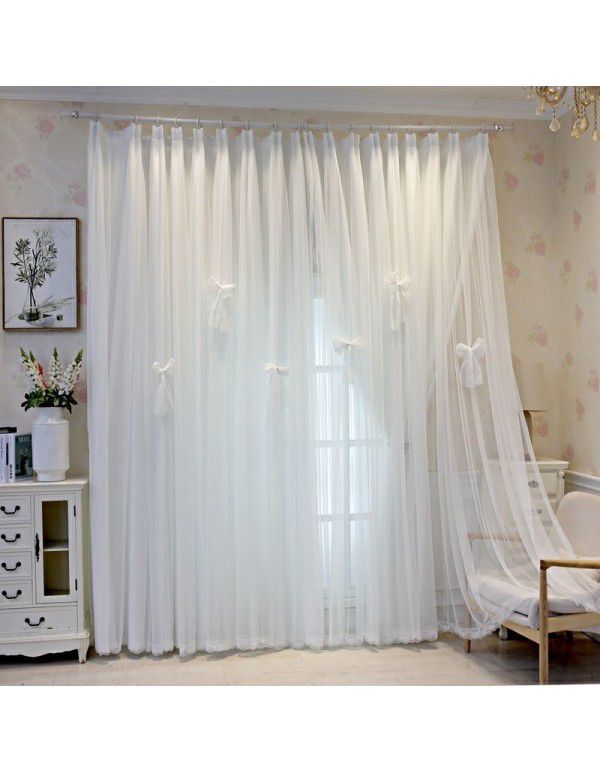 Curtains, bedroom, shading, household velcro, living room, grand new double princess style curtain, light tight