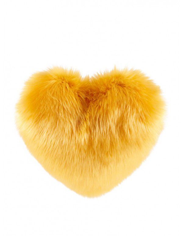 Cute solid color imitation wool throw pillow car pillow heart-shaped sofa waist cushion office seat plush cushion