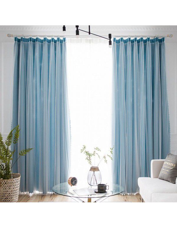 Net red blackout curtain hollow star bedroom hole free ins double decker deluxe floating window starry sky cloth wholesale