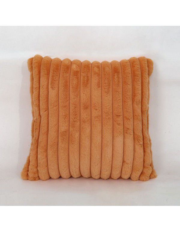 Wholesale simple rabbit hair stripe living room balcony sofa cushion bedroom bedding office lunch break pillow