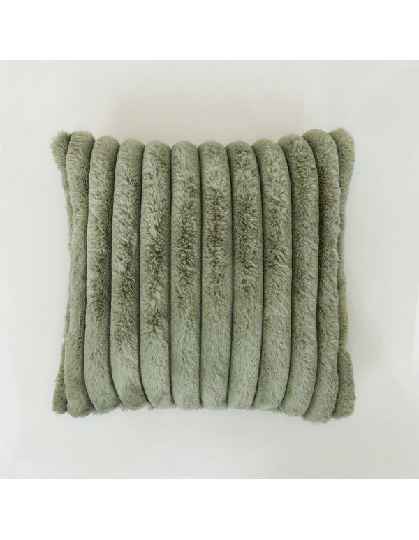 Wholesale simple rabbit hair stripe living room balcony sofa cushion bedroom bedding office lunch break pillow