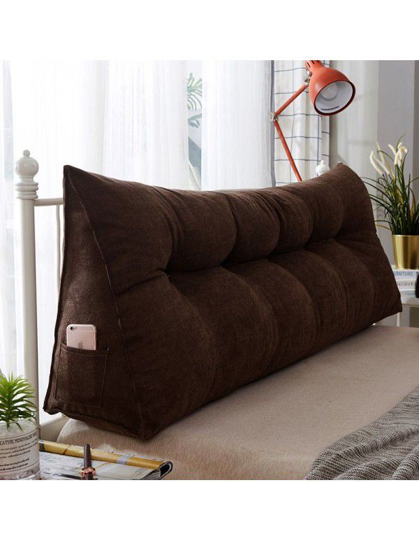 Headrest cushion triangle double sofa large backrest tatami bed upholstered bed pillow removable bed backrest