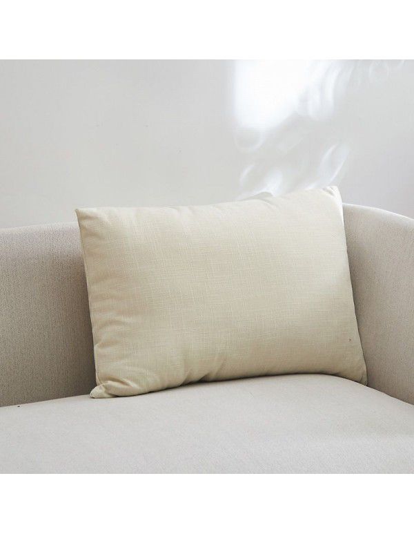 Solid color waist pillow sofa pillow thickened linen cushion living room large 607080 rectangular pillow headboard