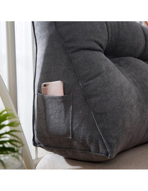 Headrest cushion triangle double sofa large backrest tatami bed upholstered bed pillow removable bed backrest