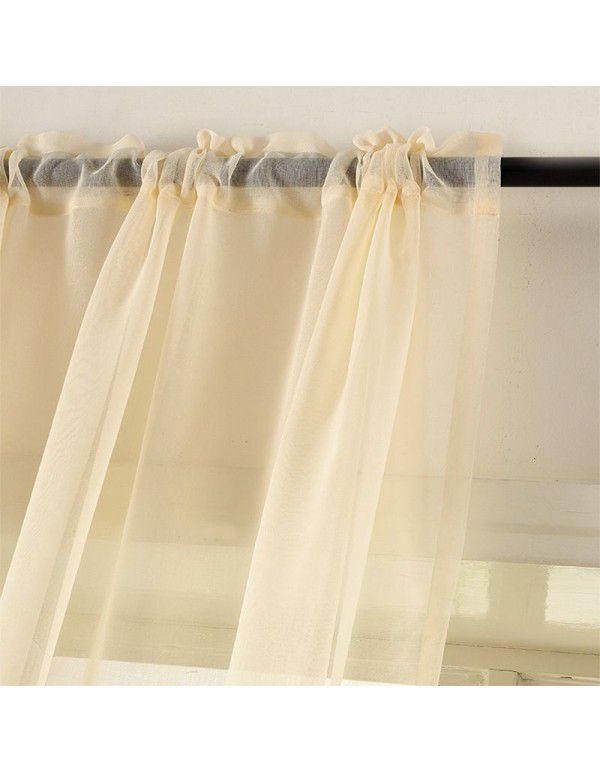 Simple plain color window screens, curtain screens, finished products, living room, bedroom, balcony, blackout curtains, matching yarn, spot supply, cross-border
