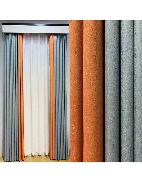 High precision curtain shading bedroom sunshade sunscreen heat insulation shading new product 2022 French window window