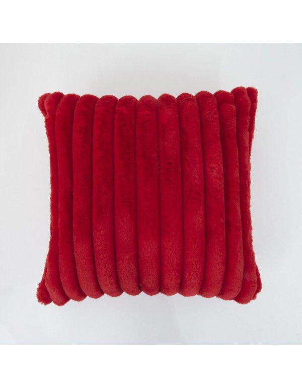 Wholesale simple rabbit hair stripe living room balcony sofa cushion bedroom bedding office lunch break pillow