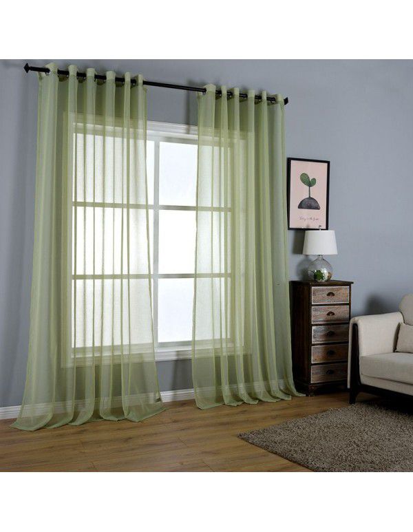 Simple plain color window screens, curtain screens, finished products, living room, bedroom, balcony, blackout curtains, matching yarn, spot supply, cross-border