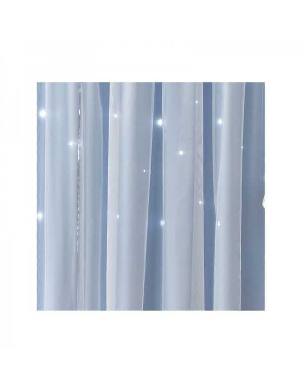 Velcro hollow hole free high blackout curtain cloth wholesale Nordic net red curtain finished product