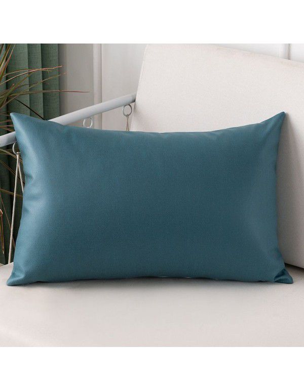 Technology cloth pillow Nordic luxury living room sofa pillow cover rectangular imitation leather waist pillow large cushion removable and washable