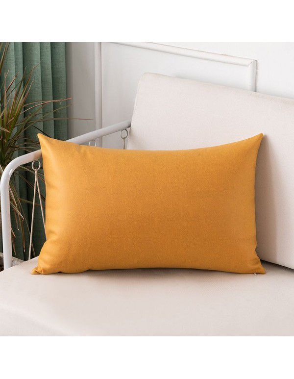 Technology cloth pillow Nordic luxury living room sofa pillow cover rectangular imitation leather waist pillow large cushion removable and washable