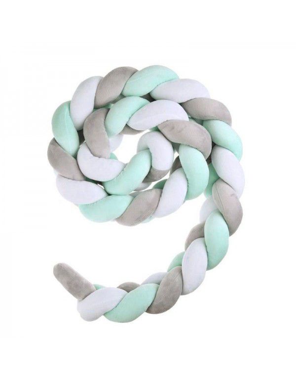 Ins Popular Danish Knitted Long Knot Throw Pillow kont Ball Three Strand fried dough twist Braid Baby Bed Anti collision Bed Circumference