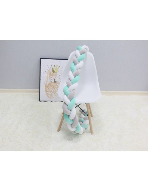 Ins Nordic children's room decoration DIY weave fried dough twist bed surround Danish Knot long tie ball pillow