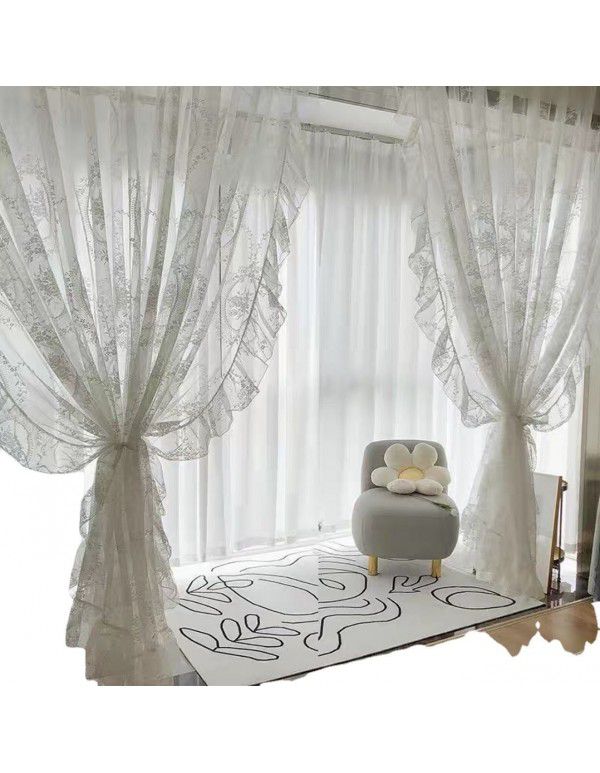 Round mirror gauze is beautiful, romantic, French rococo living room, window partition, privacy proof screen curtain, cross-border e-commerce