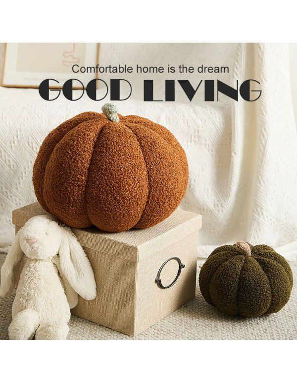 Pumpkin pillow cute female creative shaped sofa cushion Christmas round plush toy yellow cushion large