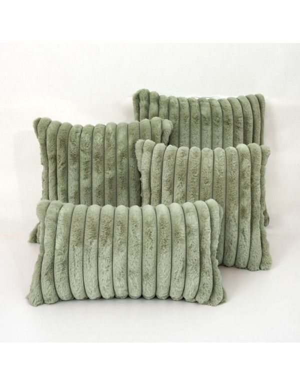 Wholesale simple rabbit hair stripe living room balcony sofa cushion bedroom bedding office lunch break pillow