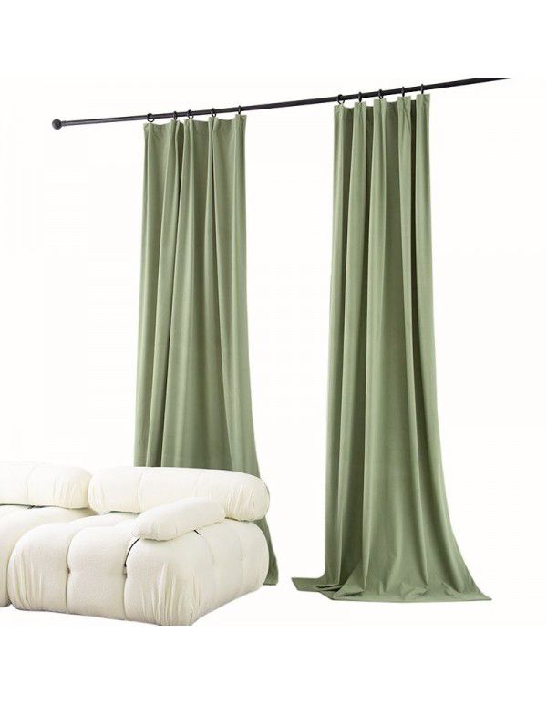 Nordic fishbone pattern curtain shading bedroom living room window small red book recommendation ins restaurant hotel net red fabric