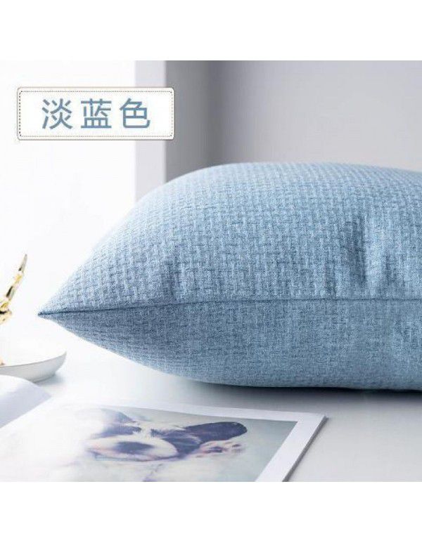 Pillow cover thickened color simple pillow sitting room sofa cushion office bedside cloth waist pillow back