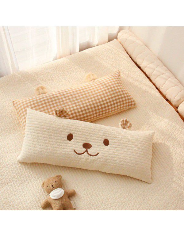 Ins cute embroidered bear pillow can be embroidered bear pillow pillow children's room photo props