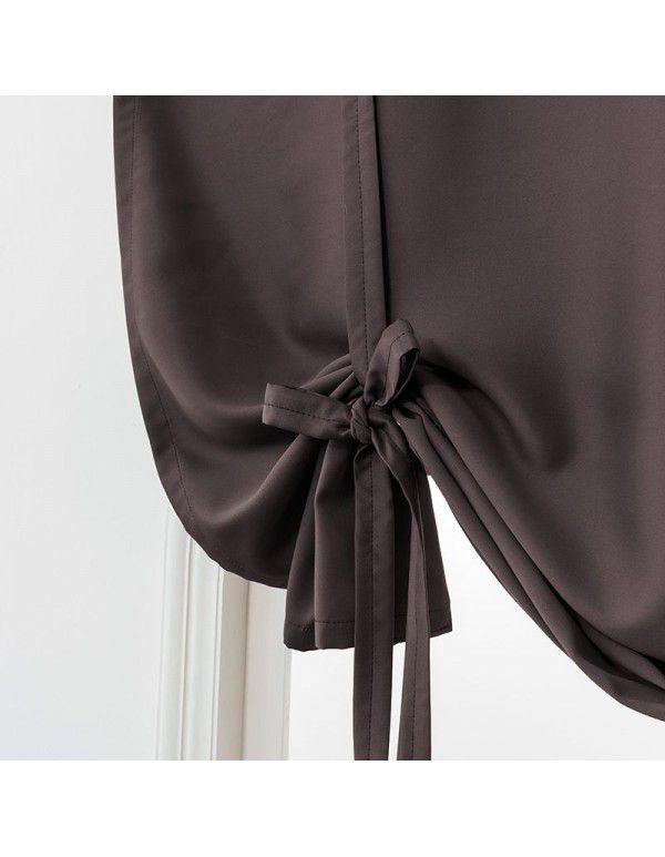 Hot Sale New Modern Simple High Precision Double Sided Matte High Blackout Solid Rome Short Curtain
