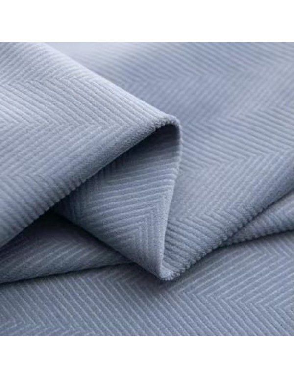 Herringbone texture Matcha green curtain small red book living room bedroom shading velvet curtain cloth Nordic retro