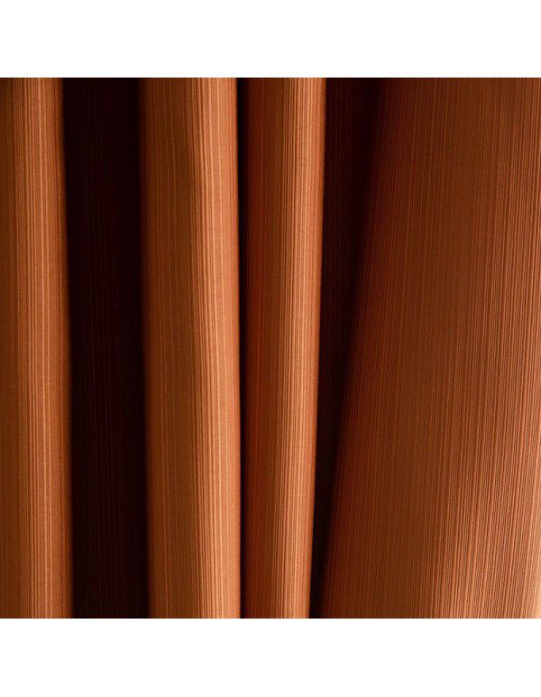 Modern simple thousand silk cotton curtain, solid color blackout cloth, cream color curtain, light luxury, vertical stripe, living room and bedroom project