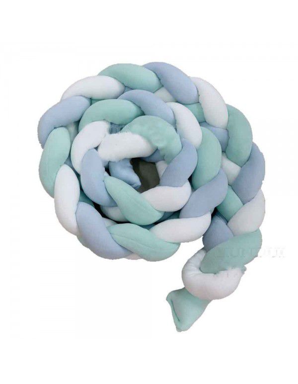 Ins Popular Danish Knitted Long Knot Throw Pillow kont Ball Three Strand fried dough twist Braid Baby Bed Anti collision Bed Circumference