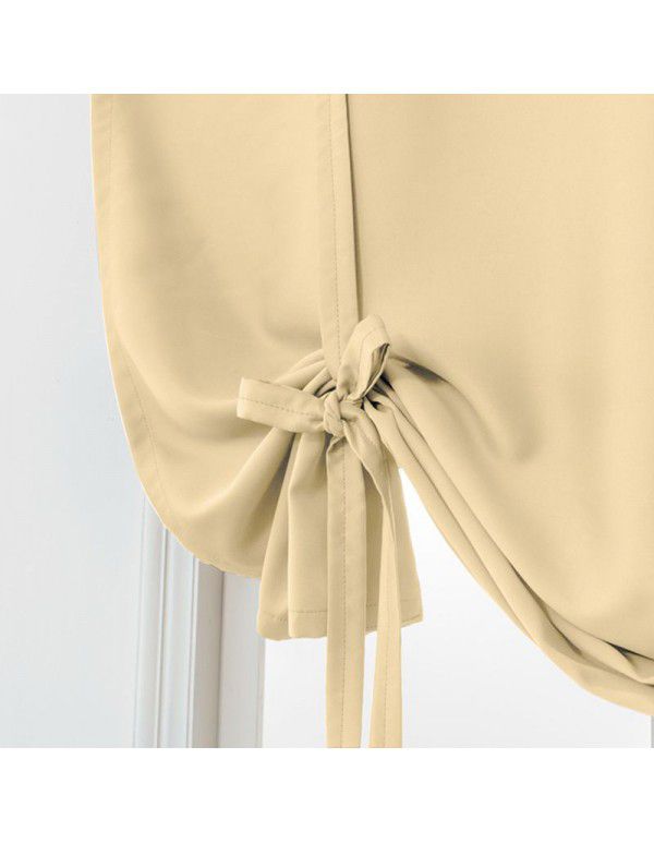 Hot Sale New Modern Simple High Precision Double Sided Matte High Blackout Solid Rome Short Curtain