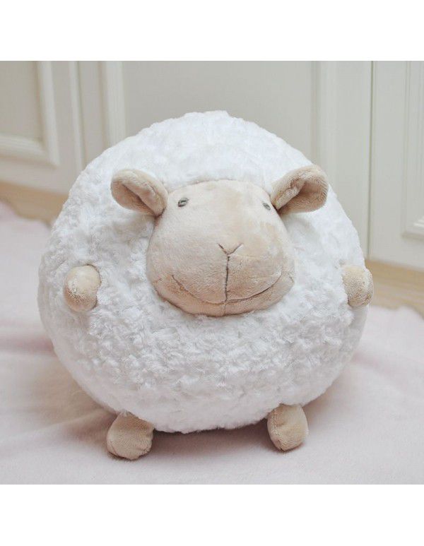 Exported to South Korea Single Little Sheep Doll Pillow Lovely Round Ball Sheep Plush Toy Comfort Puppy Sheep Pillow Doll