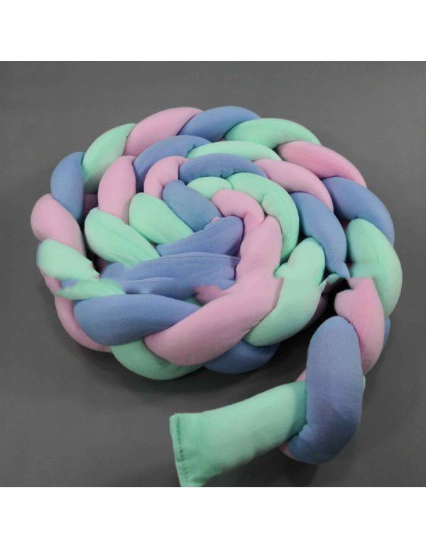 Ins Popular Danish Knitted Long Knot Throw Pillow kont Ball Three Strand fried dough twist Braid Baby Bed Anti collision Bed Circumference