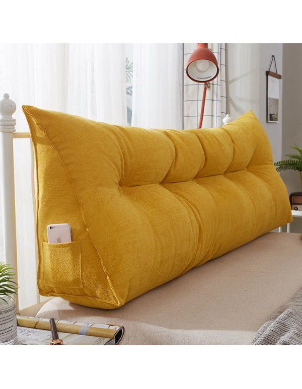 Headrest cushion triangle double sofa large backrest tatami bed upholstered bed pillow removable bed backrest