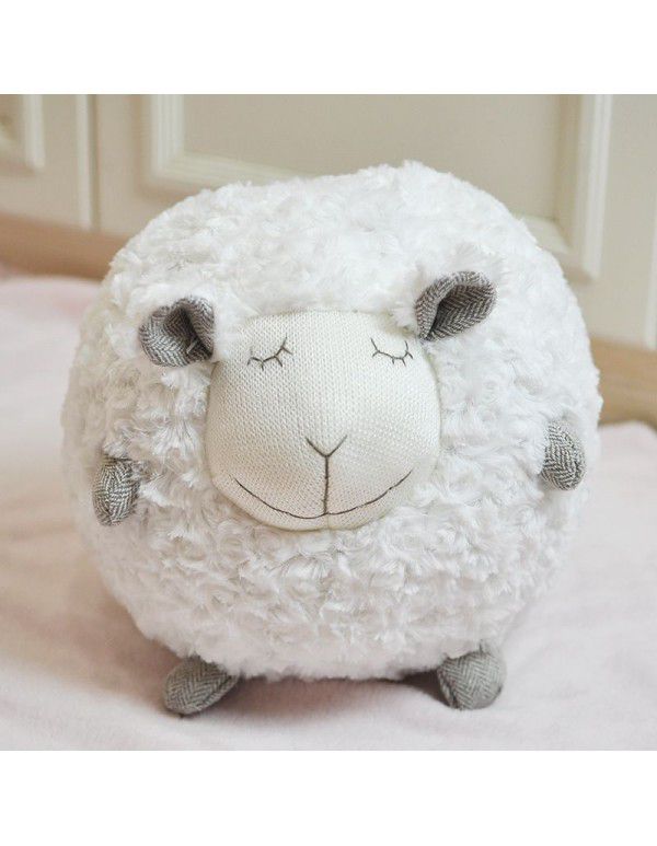 Exported to South Korea Single Little Sheep Doll Pillow Lovely Round Ball Sheep Plush Toy Comfort Puppy Sheep Pillow Doll