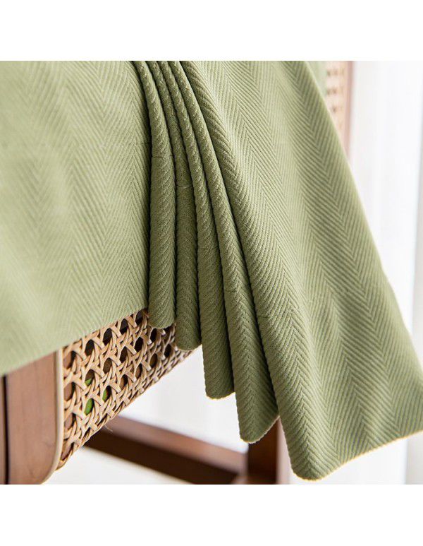 Herringbone texture Matcha green curtain small red book living room bedroom shading velvet curtain cloth Nordic retro