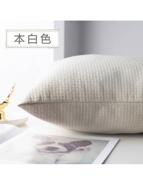 Pillow cover thickened color simple pillow sitting room sofa cushion office bedside cloth waist pillow back