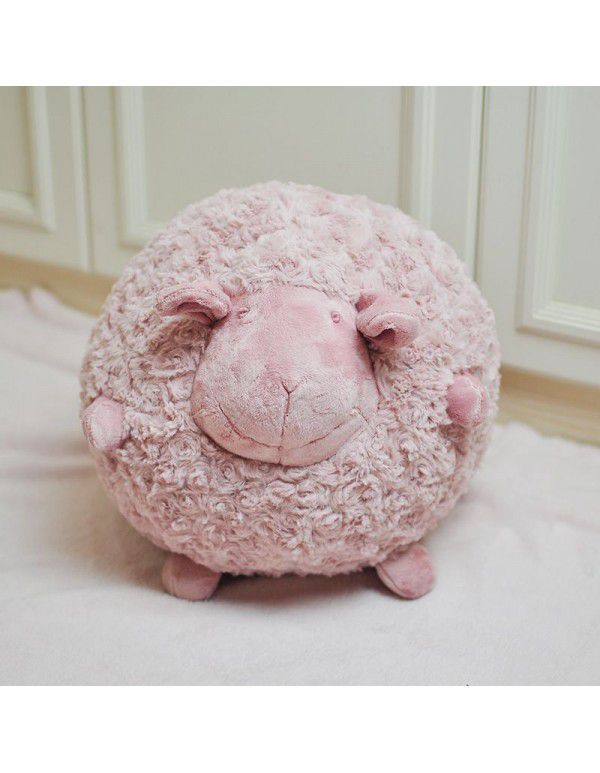 Exported to South Korea Single Little Sheep Doll Pillow Lovely Round Ball Sheep Plush Toy Comfort Puppy Sheep Pillow Doll