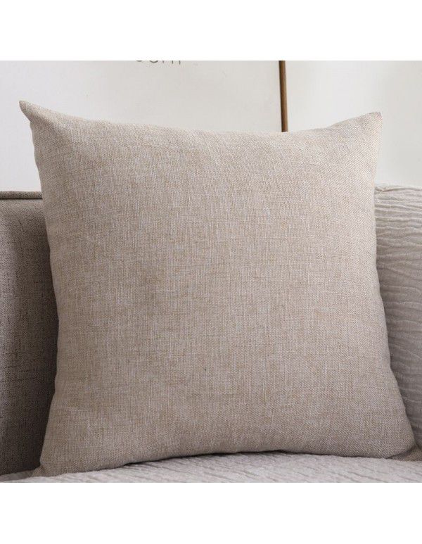 Thickened cotton and linen pillow, living room, sofa, bedside cushion, office back cushion, waist pillow, pillow cover, without core