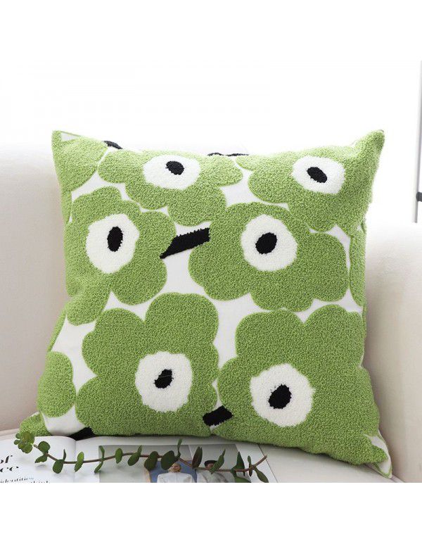 Spring New Love Pillow Cover Net Red Flower Cushion Cover Living Room Sofa Bed Pillow White Cloud Waist Pillow