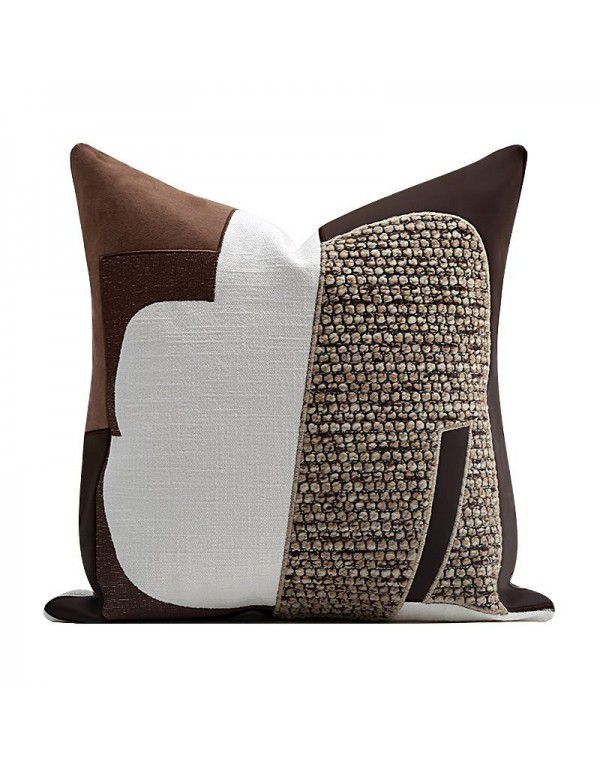 High end fabric embroidery texture modern luxury sofa pillow model room soft decoration art pillow