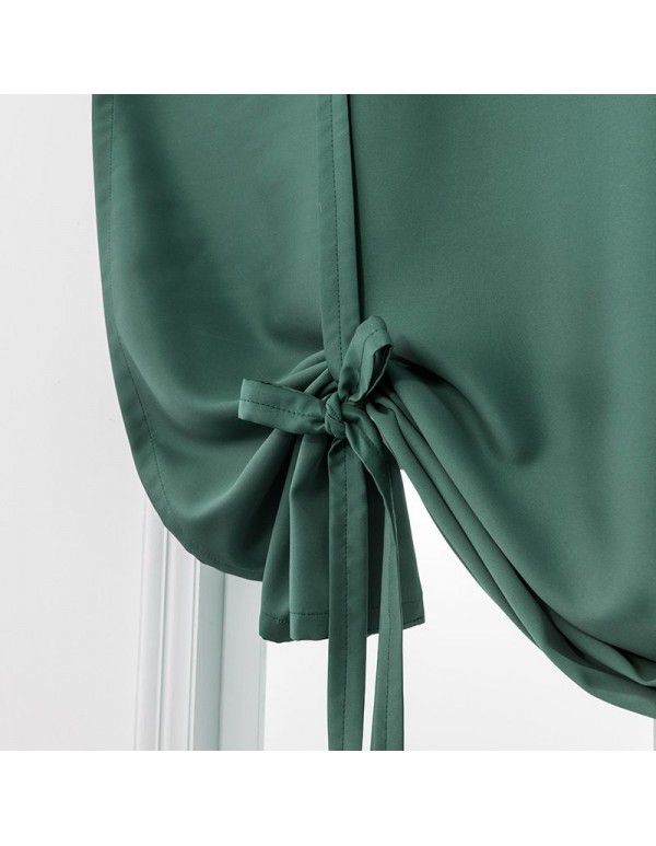 Hot Sale New Modern Simple High Precision Double Sided Matte High Blackout Solid Rome Short Curtain