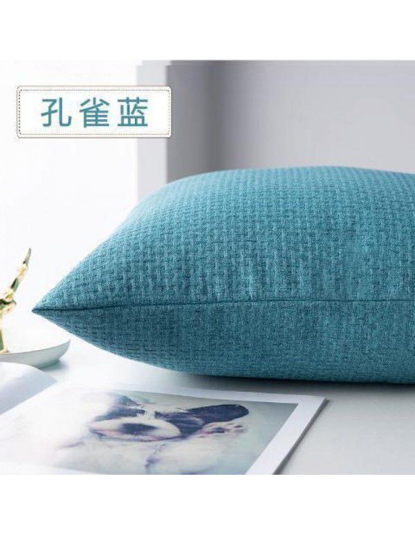 Pillow cover thickened color simple pillow sitting room sofa cushion office bedside cloth waist pillow back